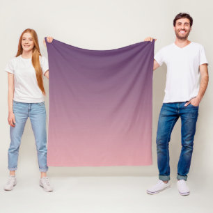 Couverture Polaire Dégradé rose et lilas, ombré.