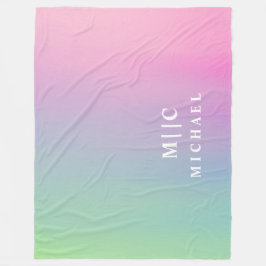 Couverture Polaire dégradé rose simple monogramme moderne