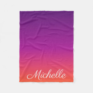 Couverture Polaire dégradé violet, rose et orange foncé