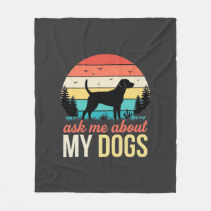 Couverture Polaire Demande-moi à propos de mes chiens Rétro Sunset_1