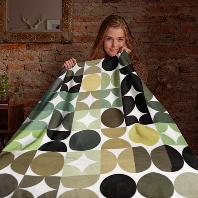 Couverture Polaire Demi-cercles Abstraits Mod Op Fusion Art Motif (Créateur téléchargé)