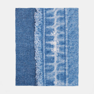 Couverture Polaire Déni déchiré : Cadre de Jeans double bleu