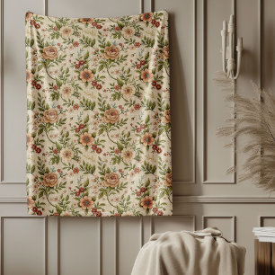 Couverture Polaire Dentelle délicate motif de chalet romantique look
