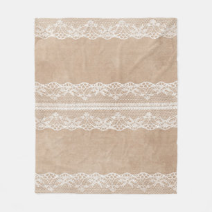 Couverture Polaire Dentelle off-blanc sur texture papier Vintage avec