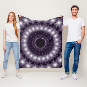 Couverture Polaire Dentelle ronde noire et blanche