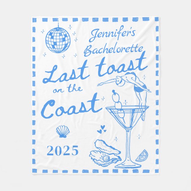 Couverture Polaire Dernier Toast Sur La Côte Bachelorette Fête Côtièr (Devant)