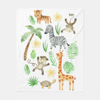 Couverture Polaire Des animaux Safari pour les enfants.