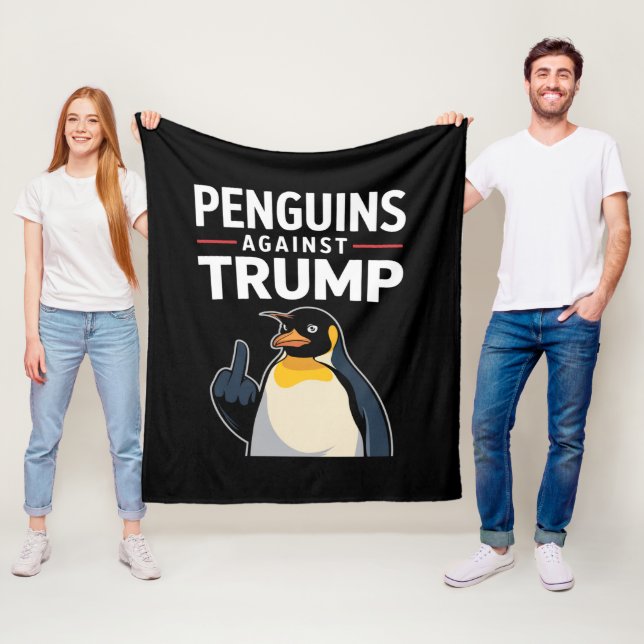 Couverture Polaire Des palmes de pingouin contre Trump (En situation)
