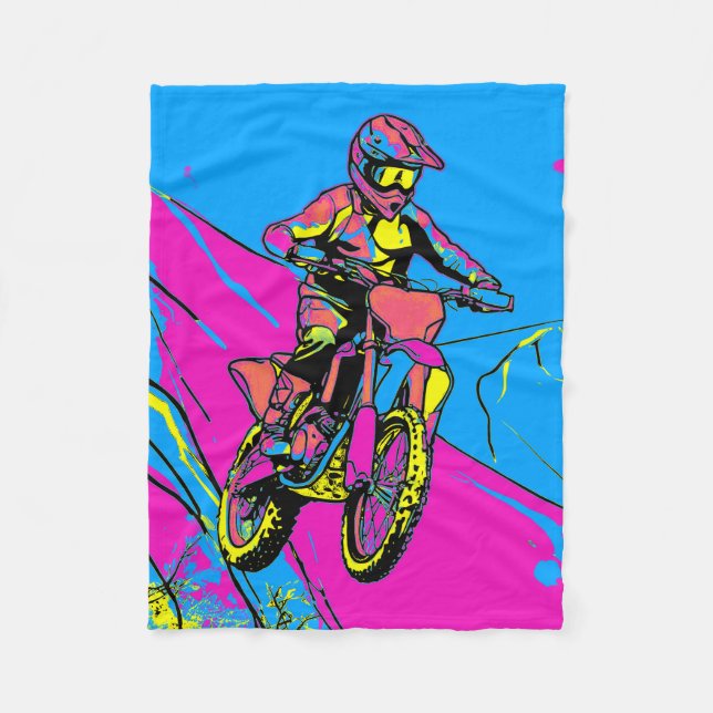 Couverture Polaire Descente Mountain Run - Motocross Rider (Devant)