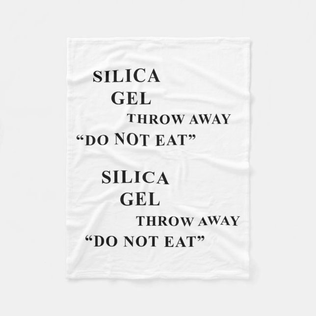 Couverture Polaire Desiccant Silica Gel Throw Away Do Not Eat Funny I (Devant)
