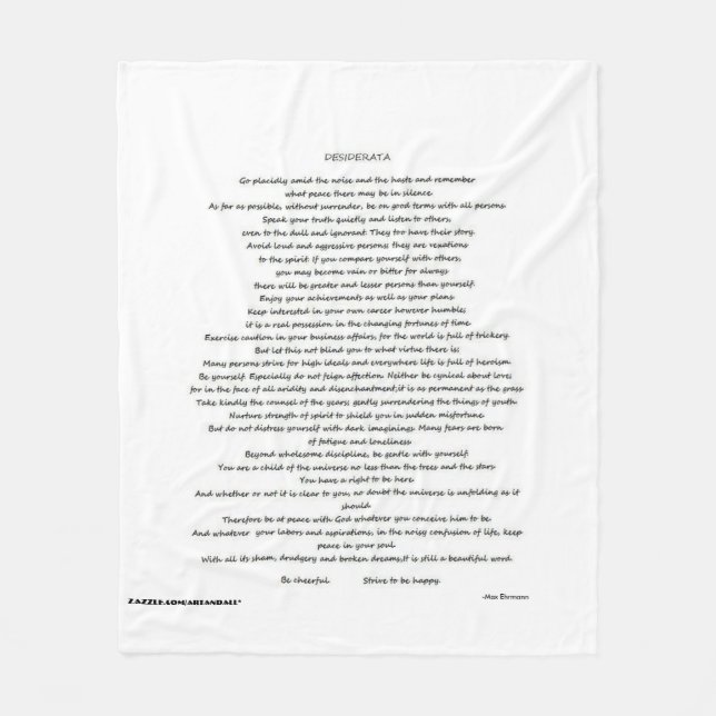 COUVERTURE POLAIRE DESIDERATA JETTE BLANKEET (Devant)