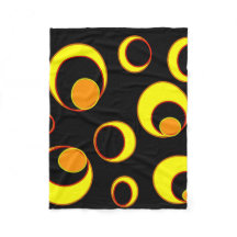 Design abstrait moderne, cercles jaunes sur noir