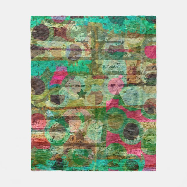 Couverture Polaire Design de bandes abstraites avec textureabs à grai (Devant)