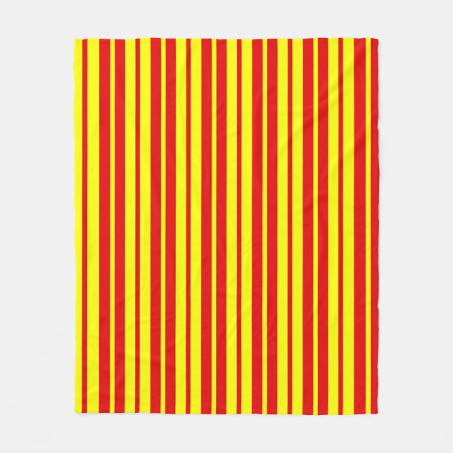 Couverture Polaire Design de bandes rouge et jaune (Devant)