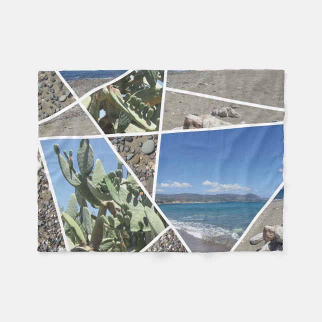 Couverture Polaire Design de collage méditerranéen (Devant (Horizontal))