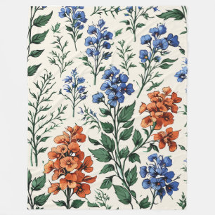 Couverture Polaire Design de fleurs de Delphinium, Élégance botanique