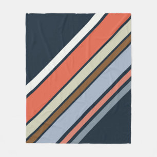 Couverture Polaire Design de rayures de style rétro diagonale