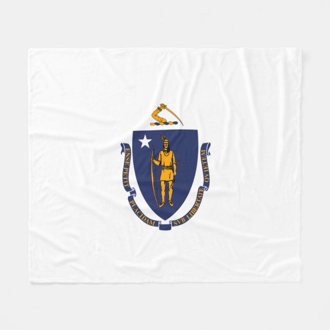 Couverture Polaire Design du drapeau d'État du Massachusetts (Devant (Horizontal))