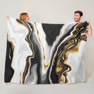 Couverture Polaire Design esthétique de peinture à l'or liquide mod