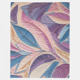 Couverture Polaire Design Feuille bleu pourpre courbé