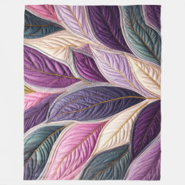 Couverture Polaire Design Feuille bleu violet courbé