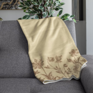 Couverture Polaire Design floral minimaliste élégant avec Monogramme