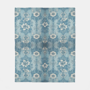 Couverture Polaire Design floral ton bleu