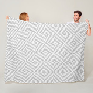 Couverture Polaire Design géométrique gris argenté sur n'importe quel