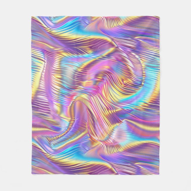 Couverture Polaire Design holographique L'art futuriste et chatoyant (Devant)