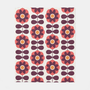 Couverture Polaire Design motif floral transparent. Style scandinave