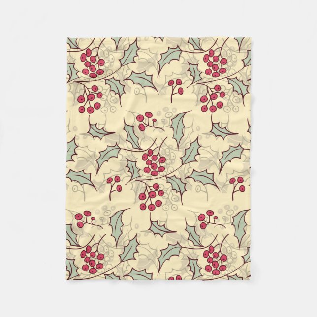 Couverture Polaire Design motif Holly berry (Devant)