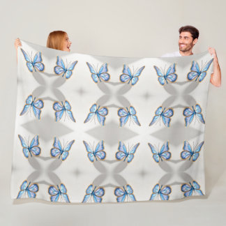 Couverture Polaire Design Papillon bleu de luxe