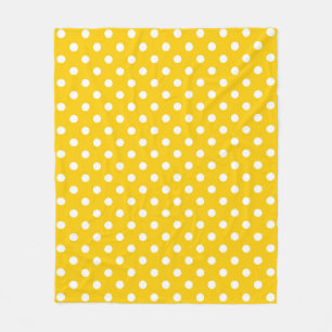 Couverture Polaire Design Pois blanc jaune