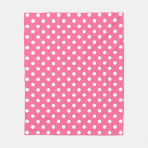 Couverture Polaire Design Pois rose blanc