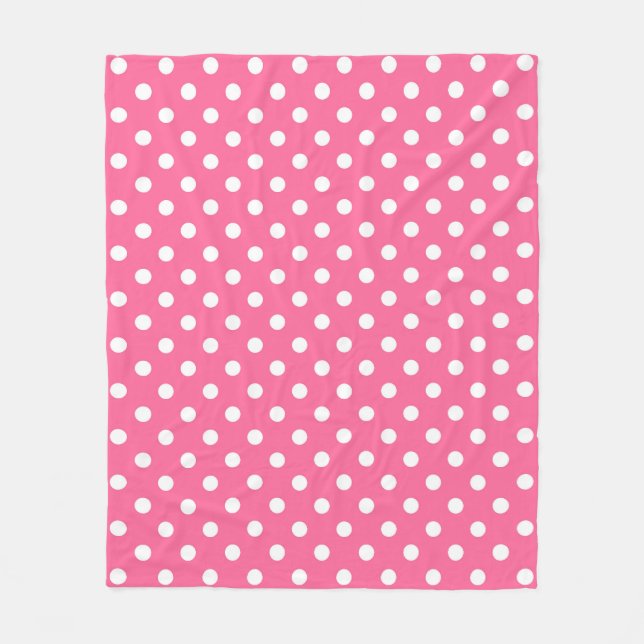 Couverture Polaire Design Pois rose blanc (Devant)