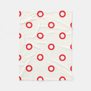 Couverture Polaire Design rétro point cercle rouge