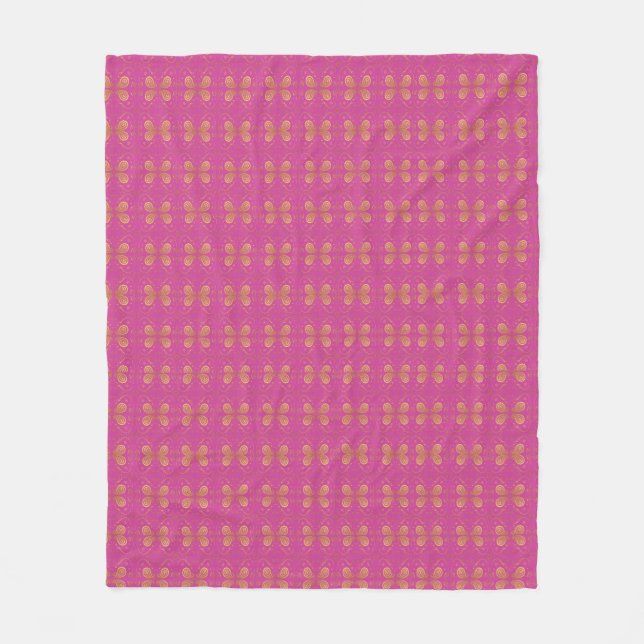 Couverture Polaire Design rose et or (Devant)