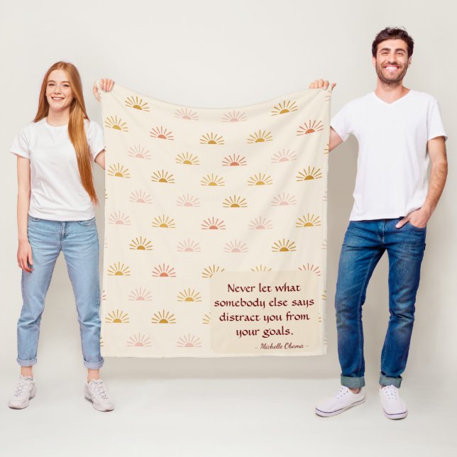 Couverture Polaire Design Sunrise mignon avec message inspirant (En situation)