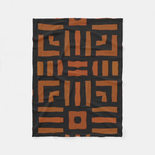 Couverture Polaire Design tribal géométrique africain chaud (Devant)