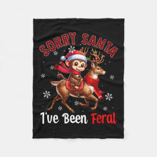 Couverture Polaire Désolé d'avoir été feral Christmas Père Noël Monke