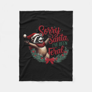 Couverture Polaire Désolé Père Noël J'ai été Feral Christmas Holiday
