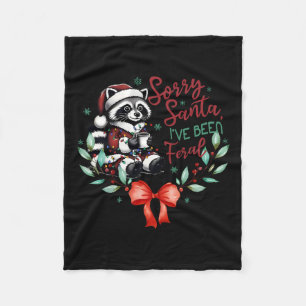 Couverture Polaire Désolé Père Noël J'ai été Feral Christmas Raccoon 