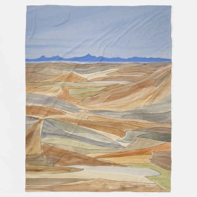 Couverture Polaire Desolles Régions Aquarelle Ligne Imprimer (Devant)
