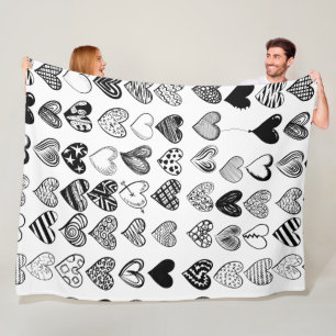 Couverture Polaire Dessin adorable du coeur noir
