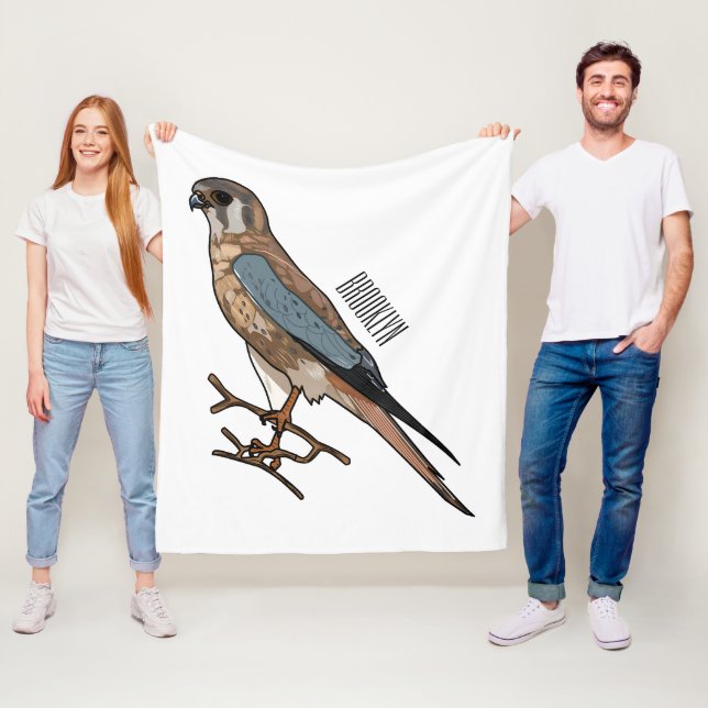 Couverture Polaire dessin animé d'oiseau-kestrel américain (En situation)