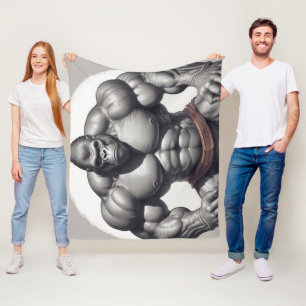 Couverture Polaire Dessin d'art pop de Gorilla Bodybuilder