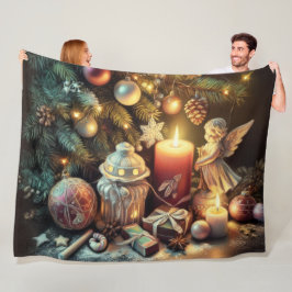 Couverture Polaire Dessin dur Pastel Noël Ange de Noël