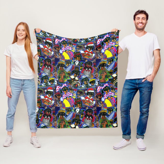 Couverture Polaire Dessins animés de teckel (En situation)