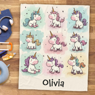 Couverture Polaire Dessins Licorne Mignons et Fantaisistes