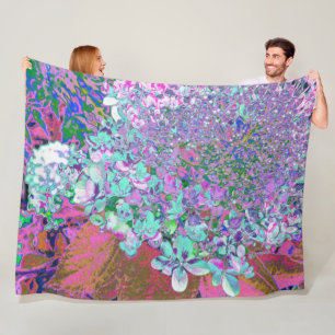 Couverture Polaire Détail élégant d'hydrangea Aqua et Limelight Viole